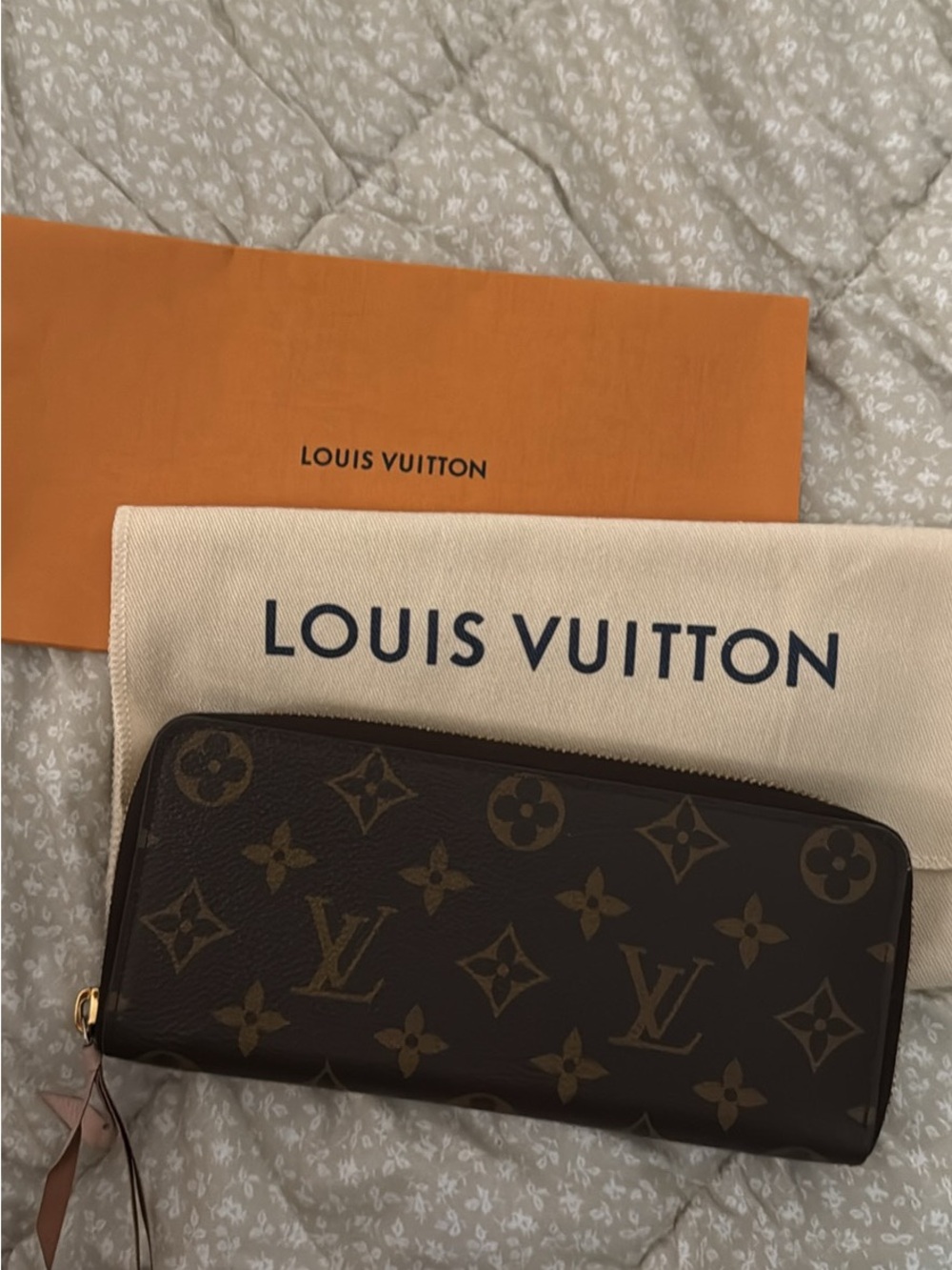 Louis Vuitton Brown Exterior with Pink Interior Zip Around Wallet